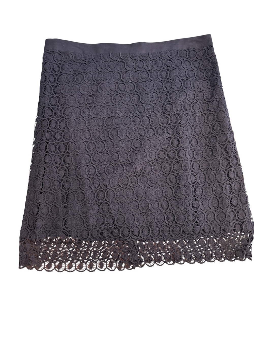 Loft navy skirt with lace overlay, size 14
